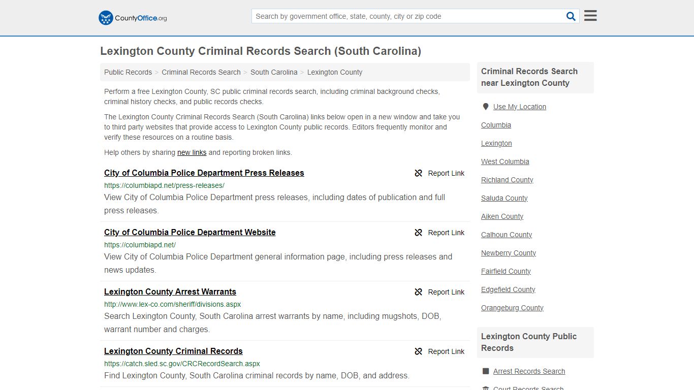 Criminal Records Search - Lexington County, SC (Arrests, Jails & Most ...