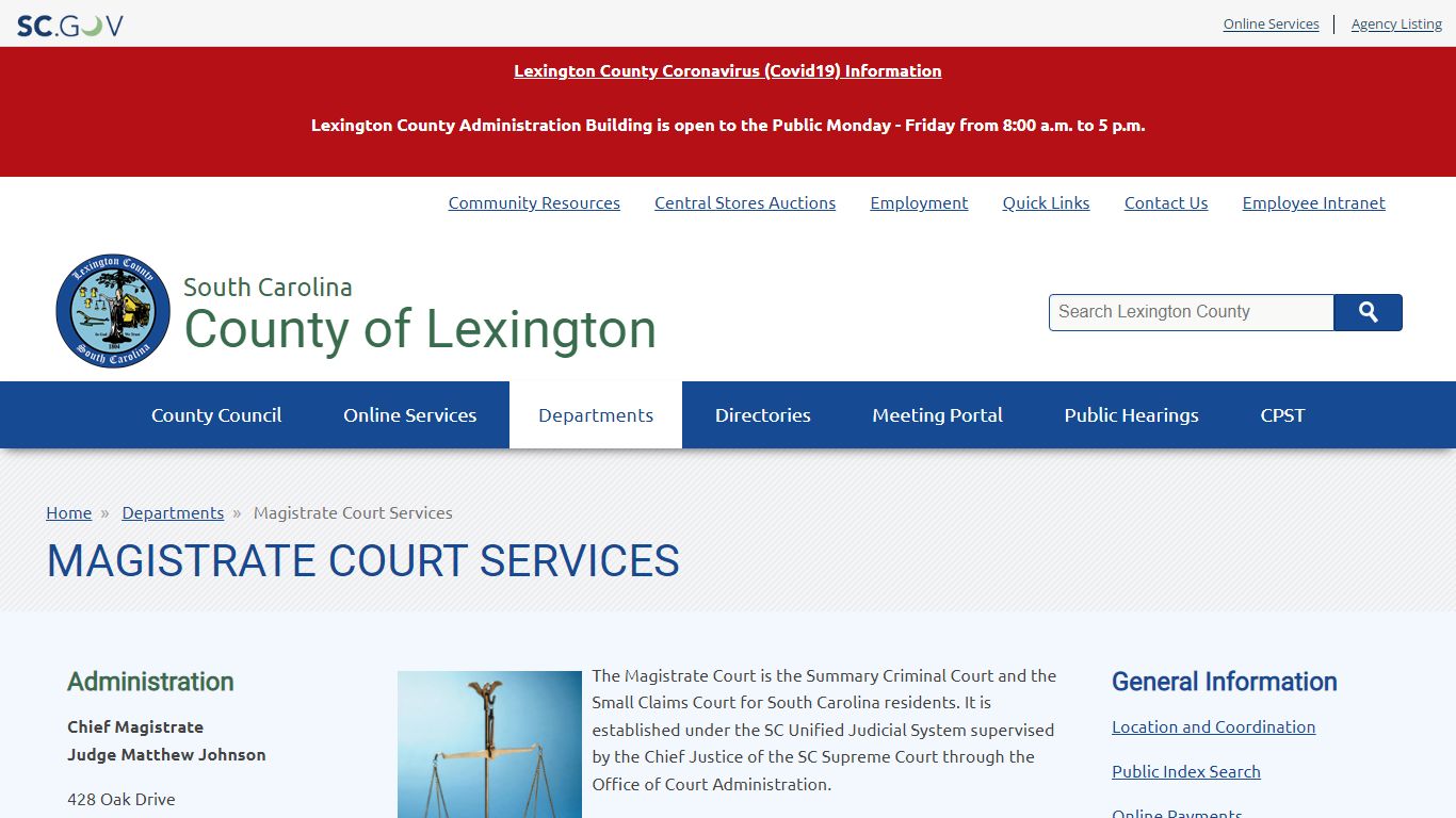 Magistrate Court Services | County of Lexington - South Carolina